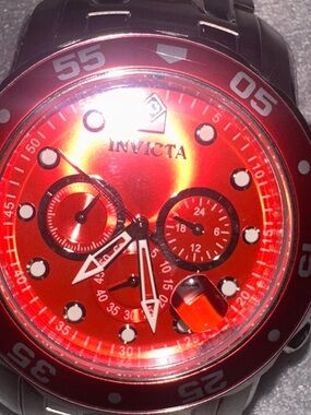 Invicta Red Stainless Steel Chronograph Watch